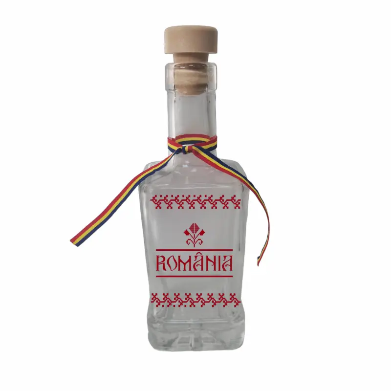 Romania, sticla cu mesaj patrata, 250 ml, model divgs318 19